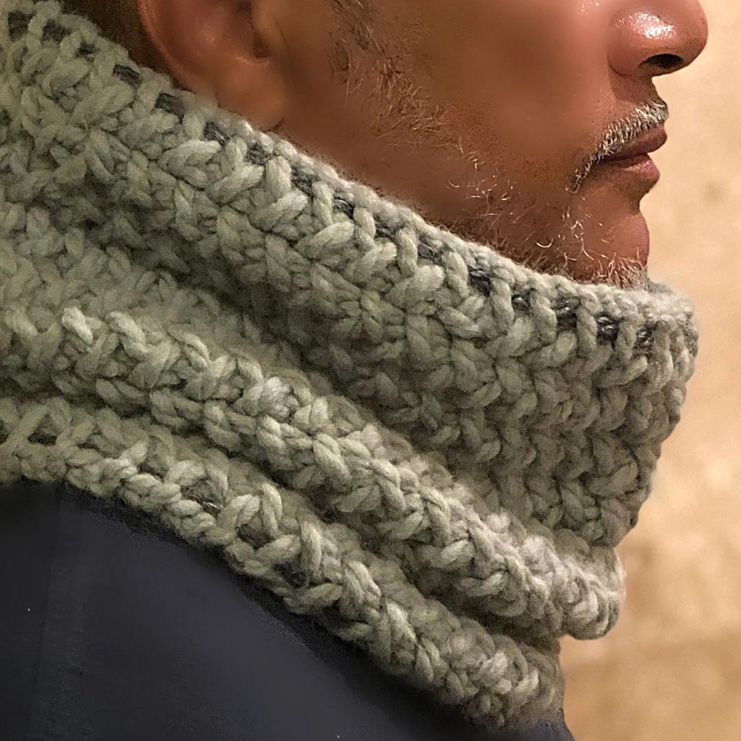 Chunky Textured Stitch Cowl Scarf