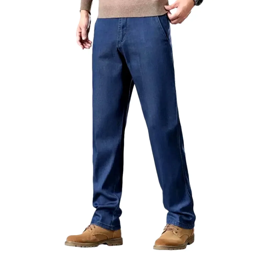 Classic straight fit dark men's jeans