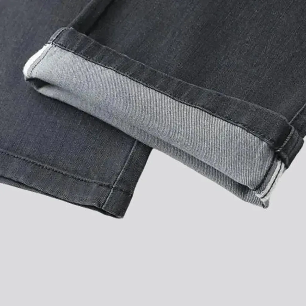 Classic straight fit dark men's jeans