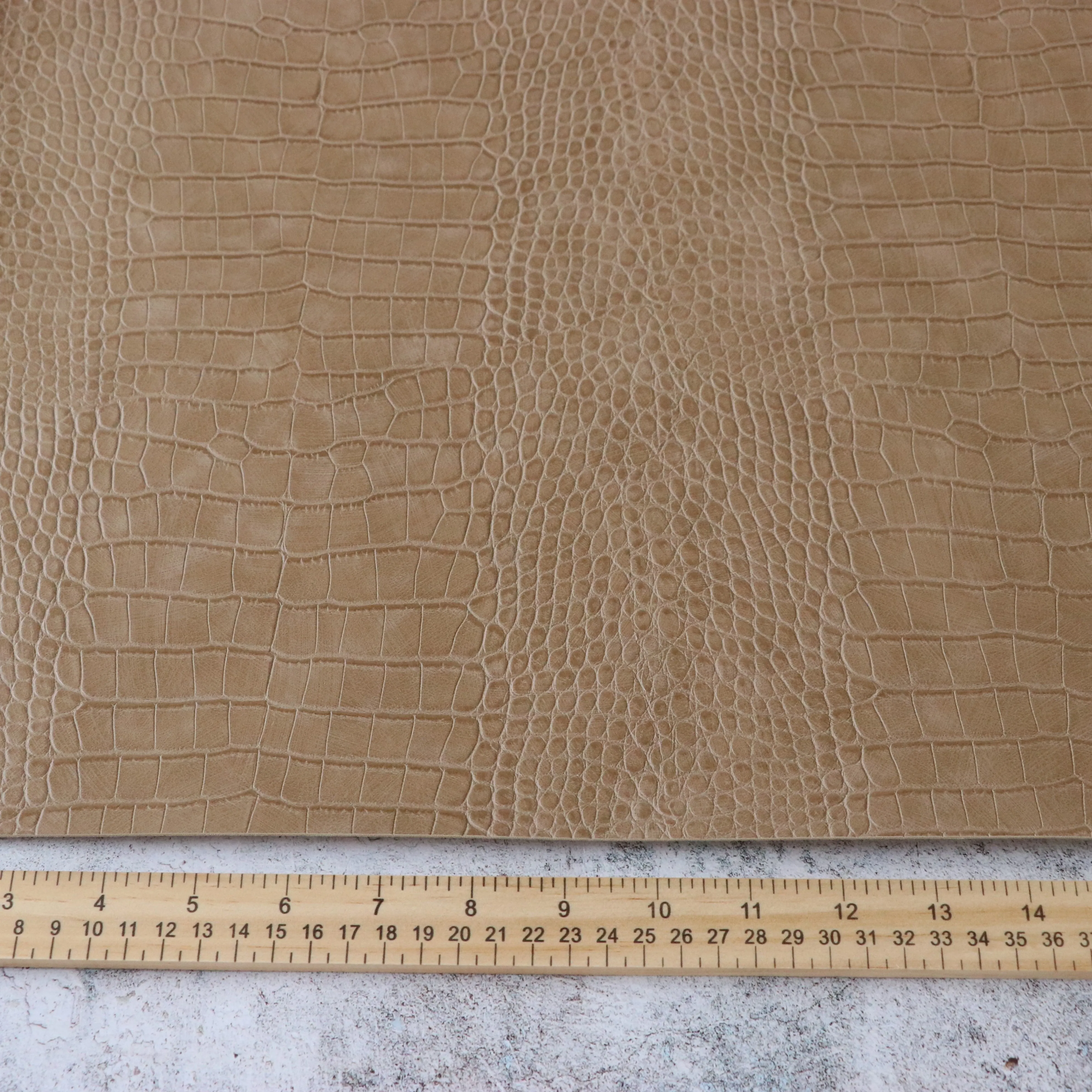 Clay Beige Alligator Faux Leather