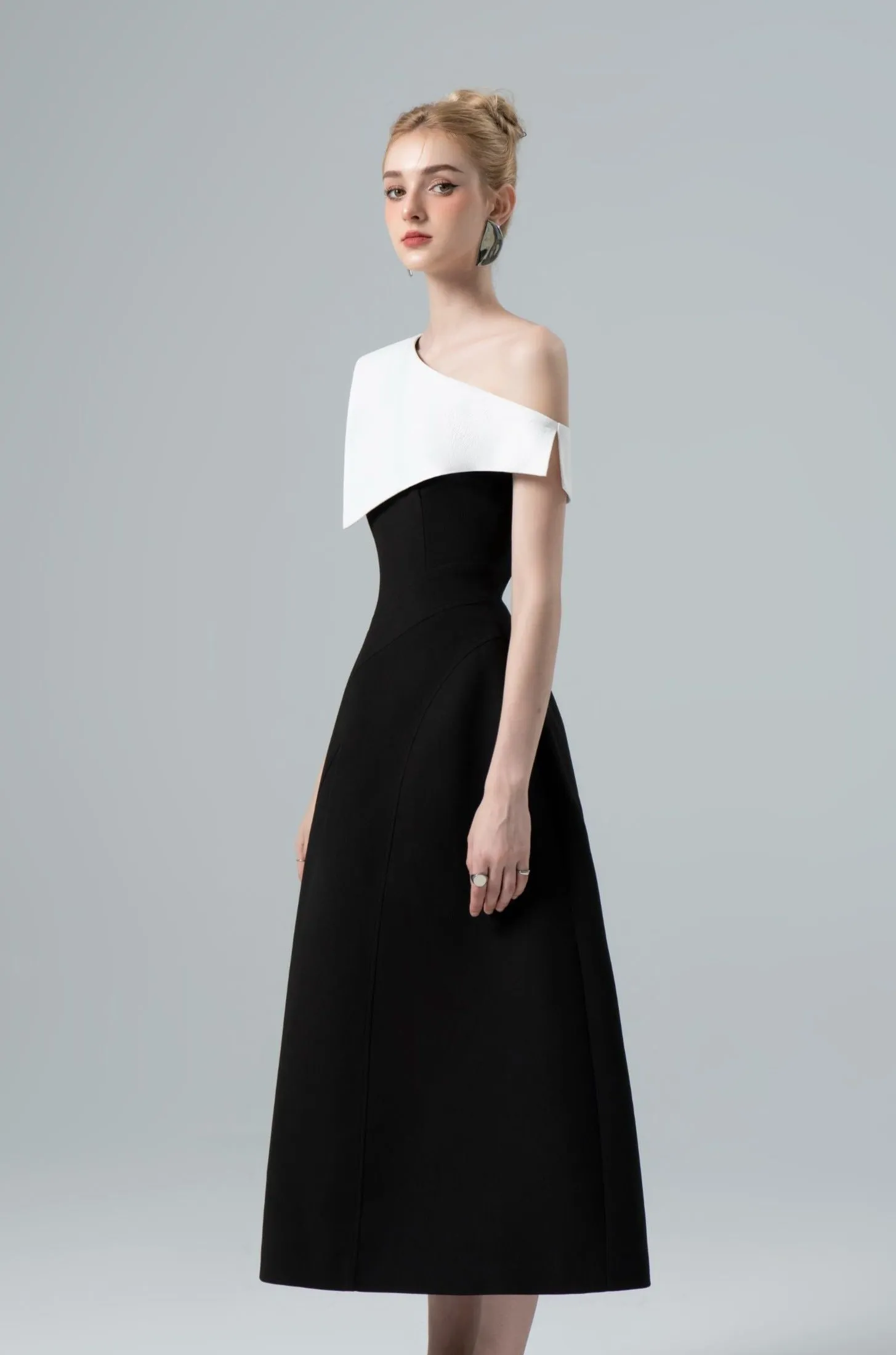 Clio Asymmetric Off-shoulder Dress