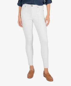 Connie High Rise Ankle Skinny w/Raw Hem - Optic White