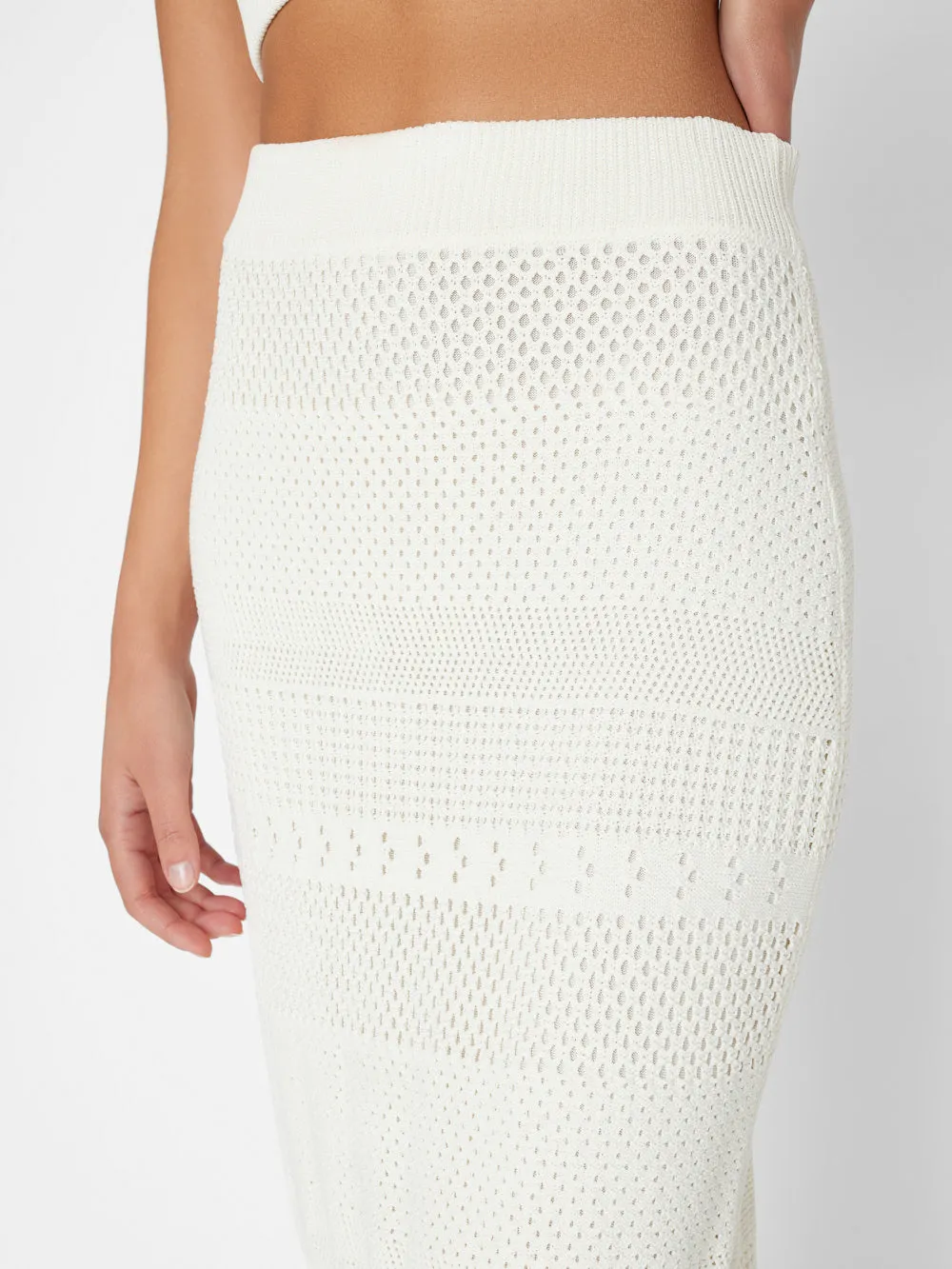 Crochet Pencil Skirt -- Off White