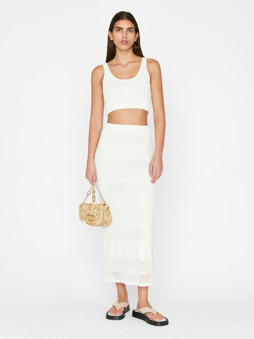 Crochet Pencil Skirt -- Off White