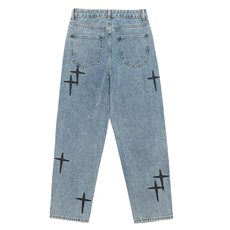 Cross-Stitched Jeans