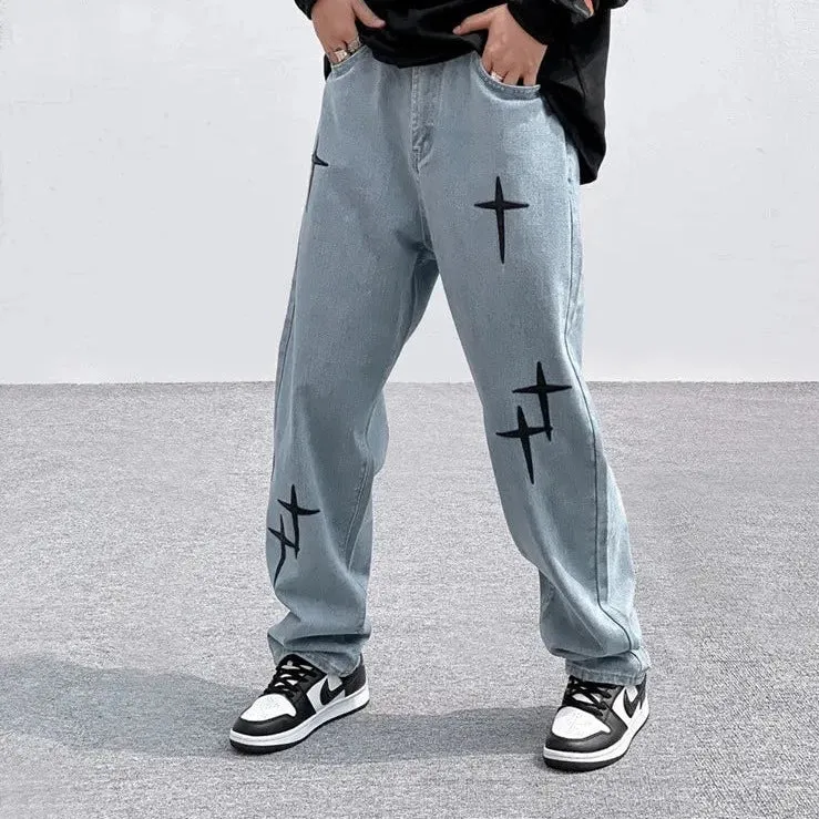 Cross-Stitched Jeans