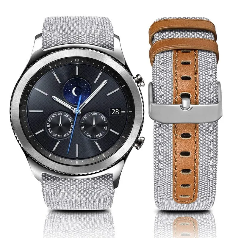 Denim & Leather Watch Straps Compatible with the Fossil Hybrid Range