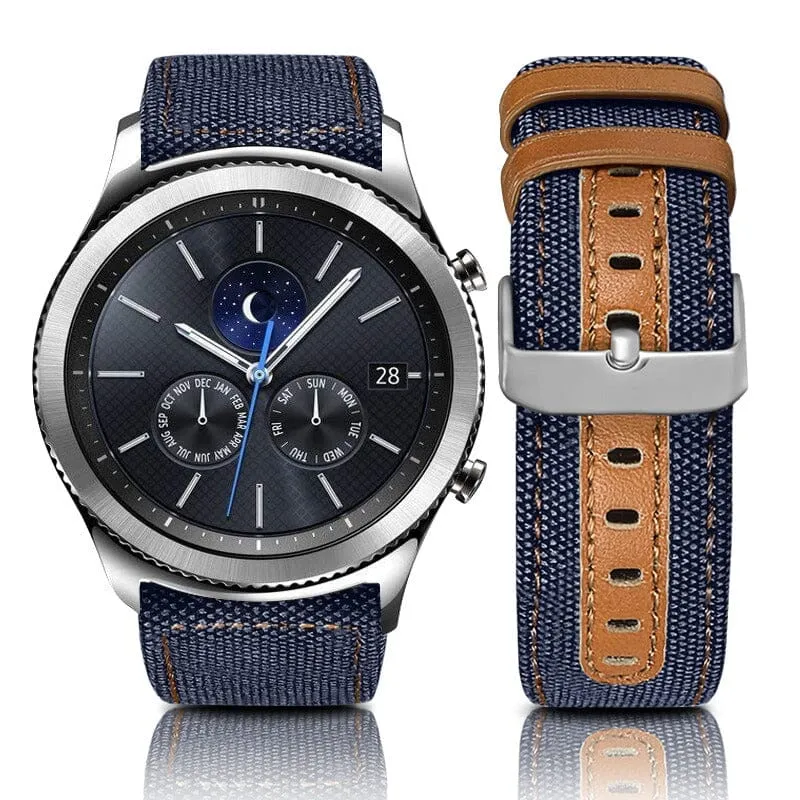 Denim & Leather Watch Straps Compatible with the Fossil Hybrid Range