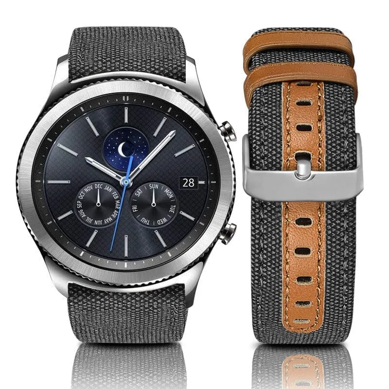 Denim & Leather Watch Straps Compatible with the Fossil Hybrid Range