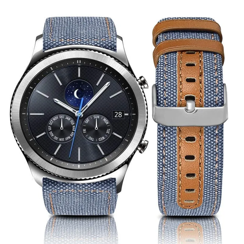 Denim & Leather Watch Straps Compatible with the Fossil Hybrid Range