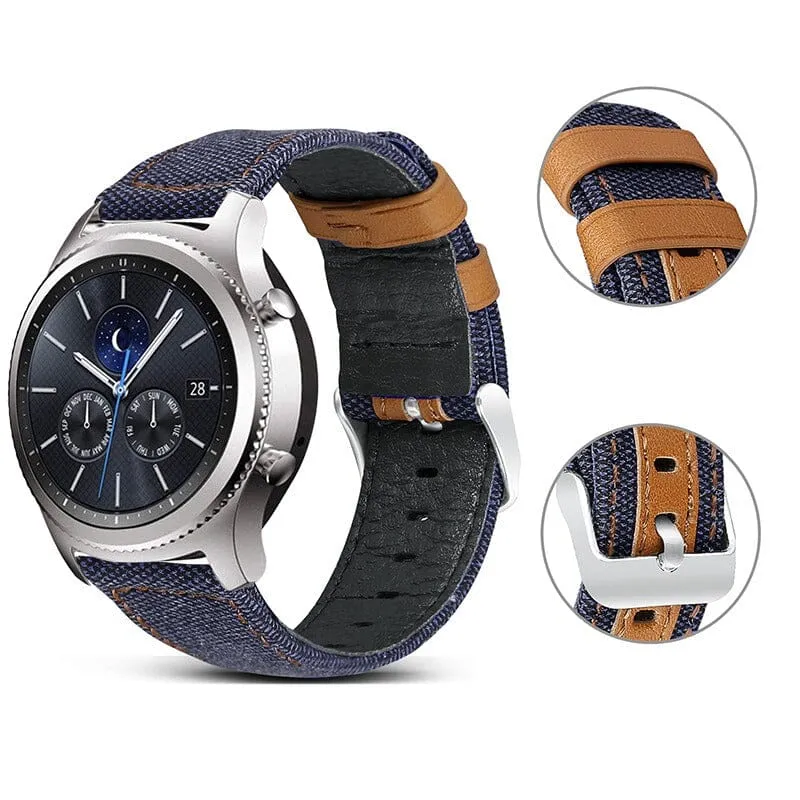 Denim & Leather Watch Straps Compatible with the Fossil Hybrid Range