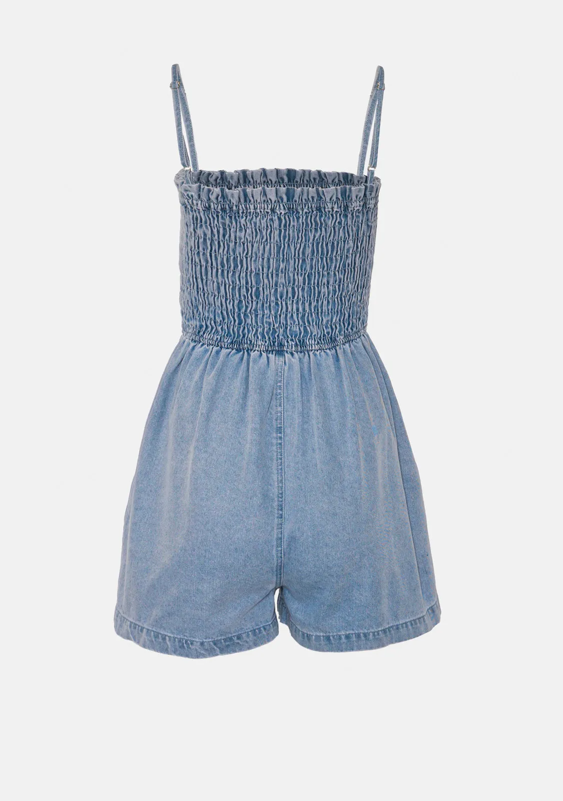 Denim Smocked Romper