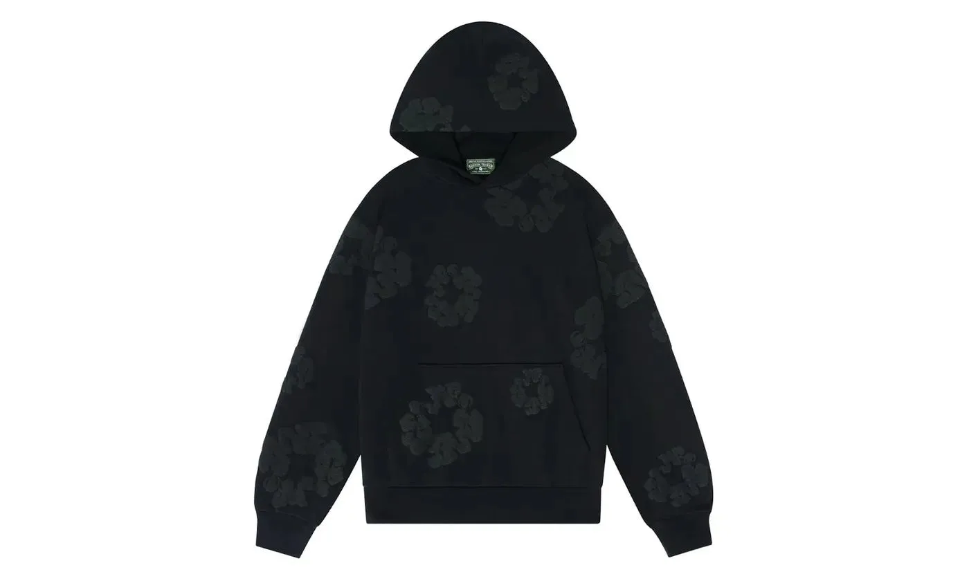 Denim Tears Cotton Wreath Hoodie Black Monochrome