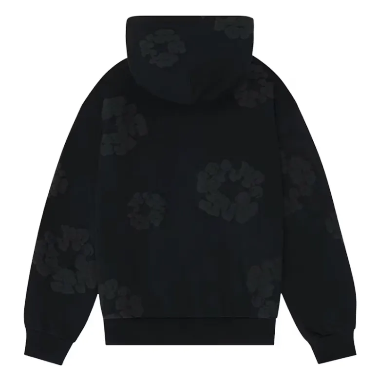 Denim Tears Cotton Wreath Hoodie Black Monochrome