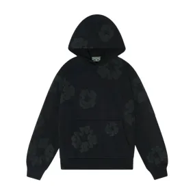 DENIM TEARS COTTON WREATH HOODIE MONOCHROME BLACK