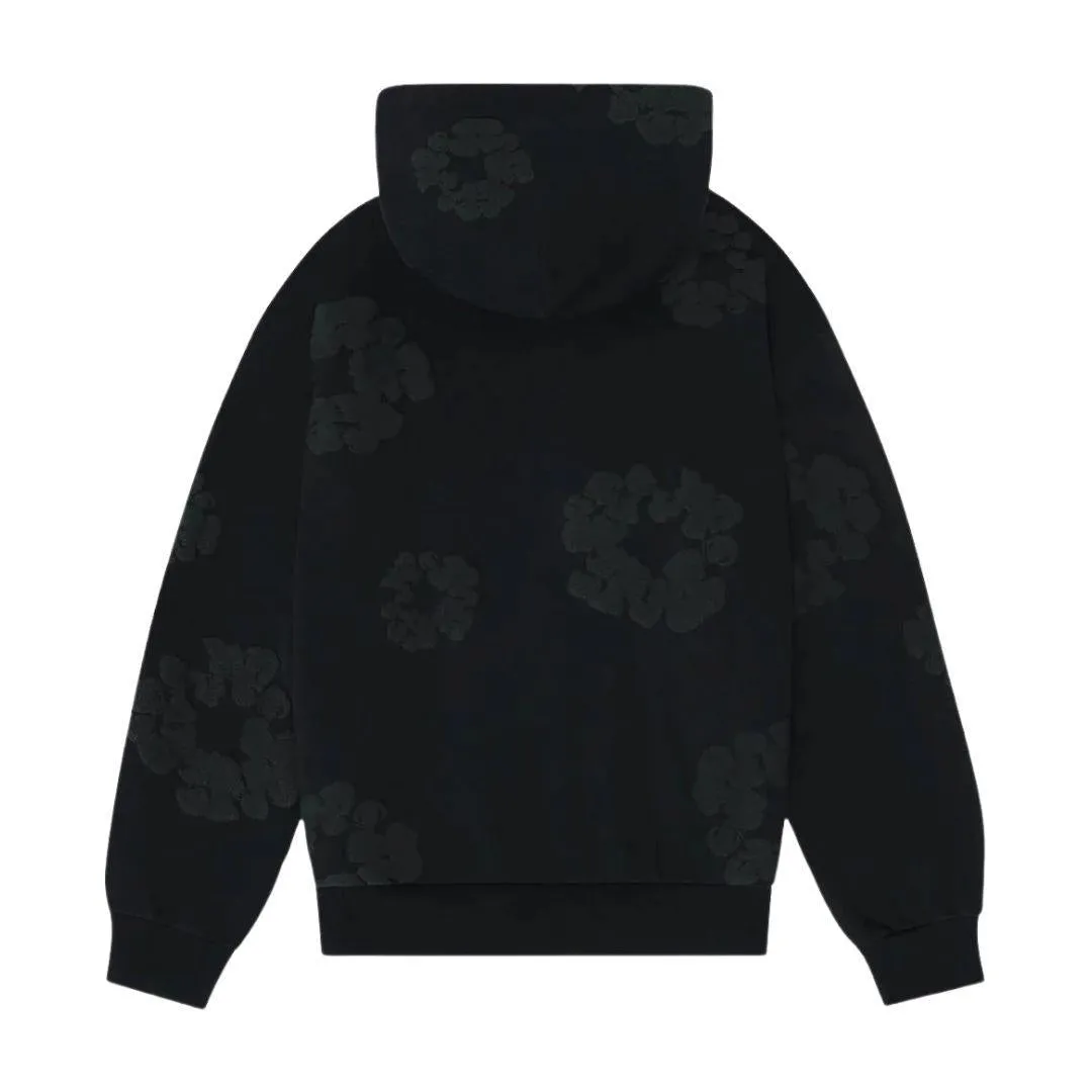 DENIM TEARS COTTON WREATH HOODIE MONOCHROME BLACK