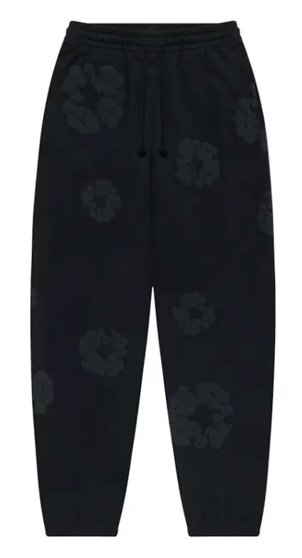 Denim Tears Cotton Wreath Sweatpants Black Monochrome