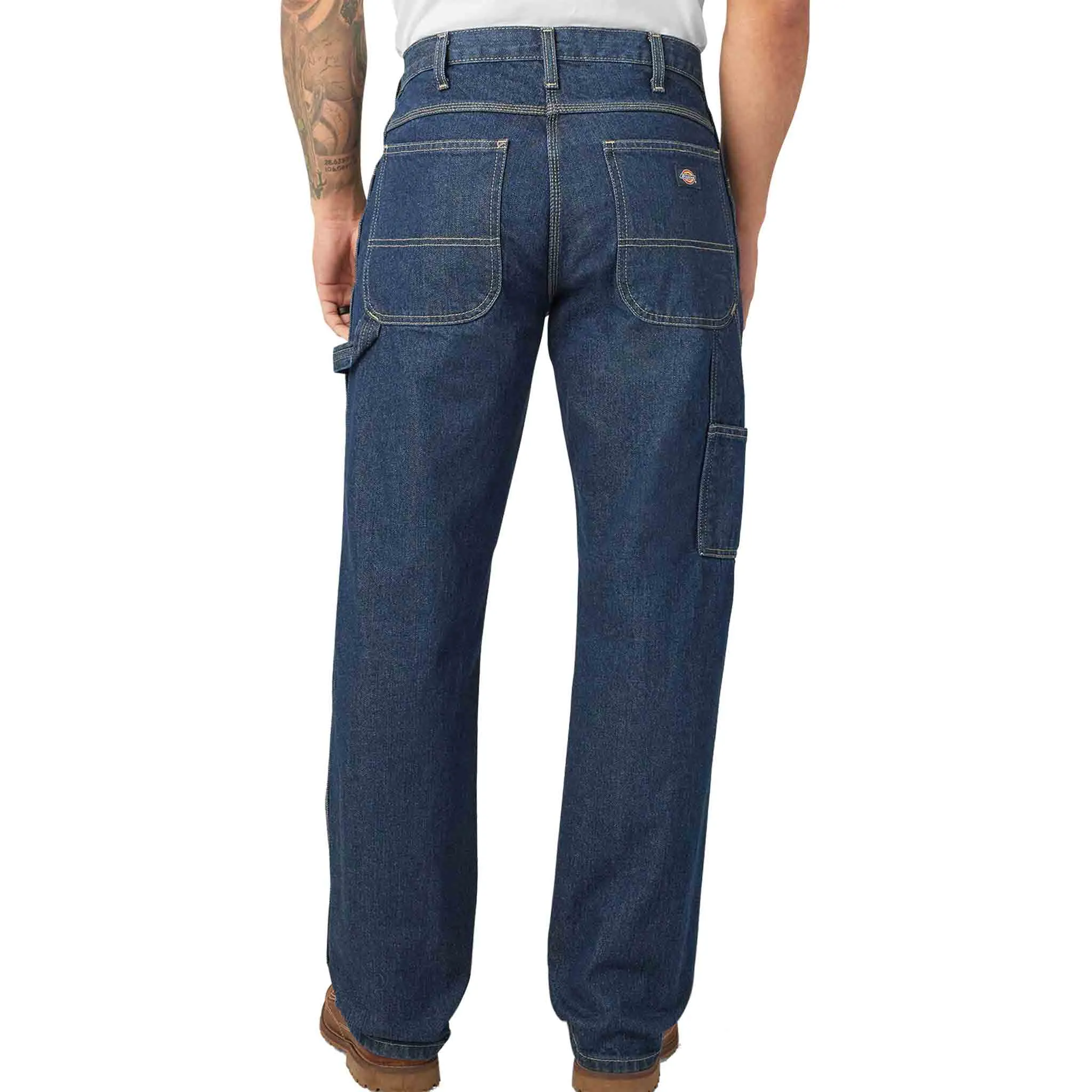 Dickies Relaxed Fit Heavyweight Carpenter Jeans Rinsed Indigo Blue