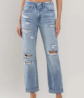 Distressed Boyfriend Cut Flying Monkey Jeans