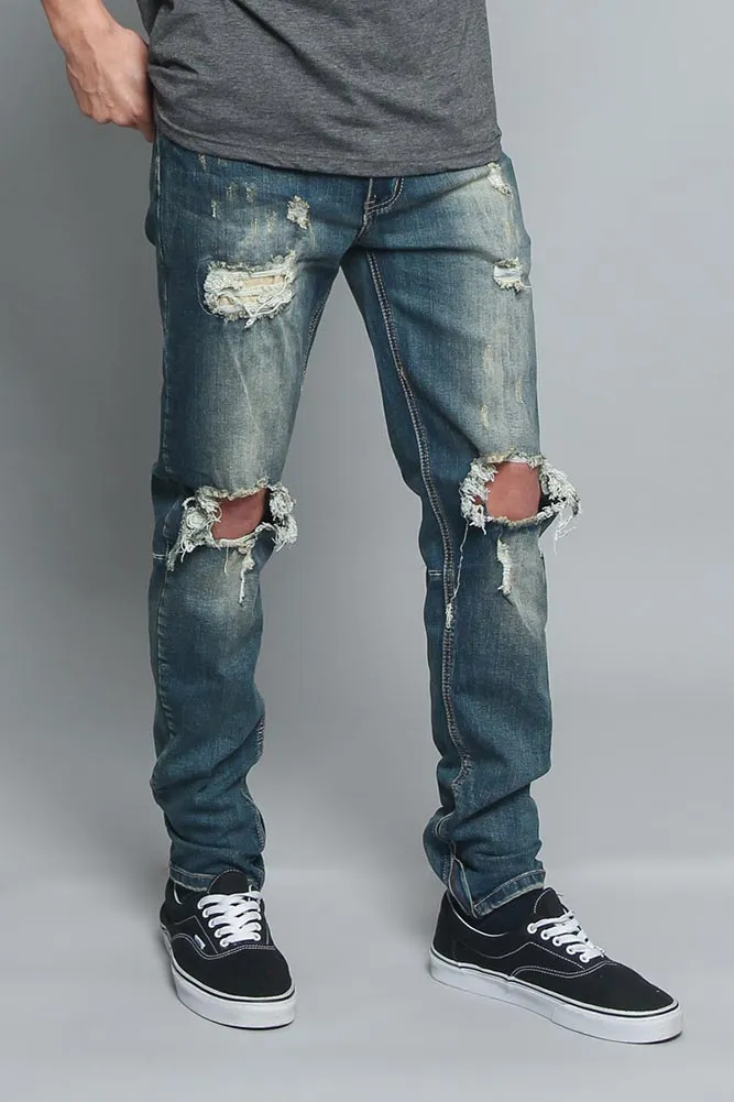 Distressed Denim Jeans