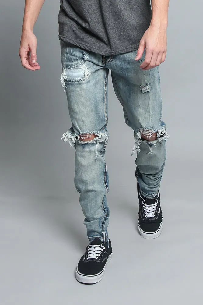 Distressed Denim Jeans