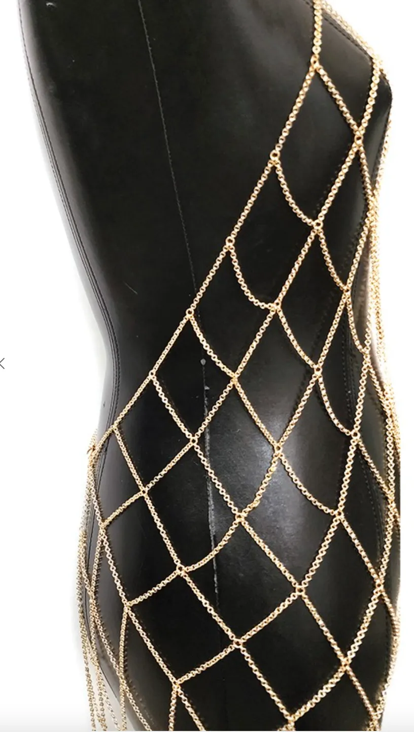 Diva Gold Fishnet Body Chain