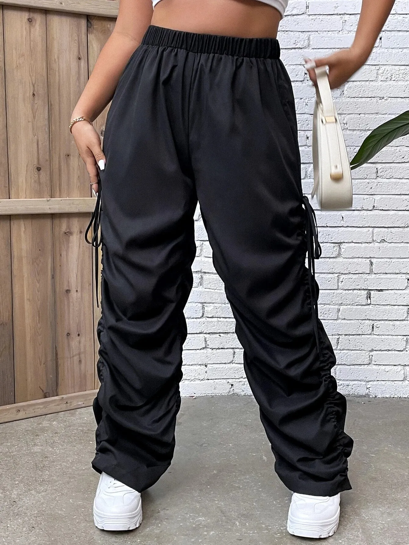 Drawstring Side Stacked Pant