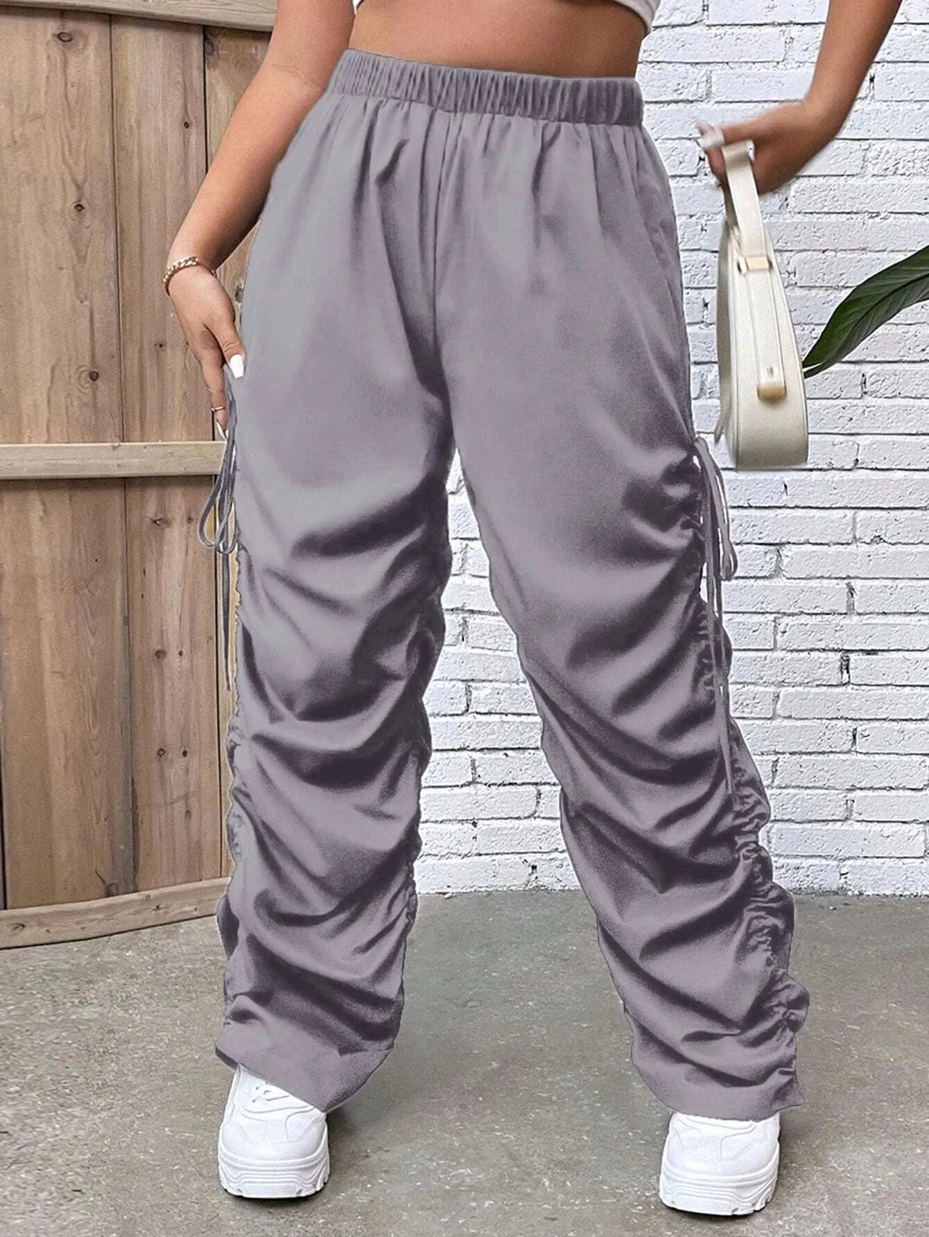 Drawstring Side Stacked Pant