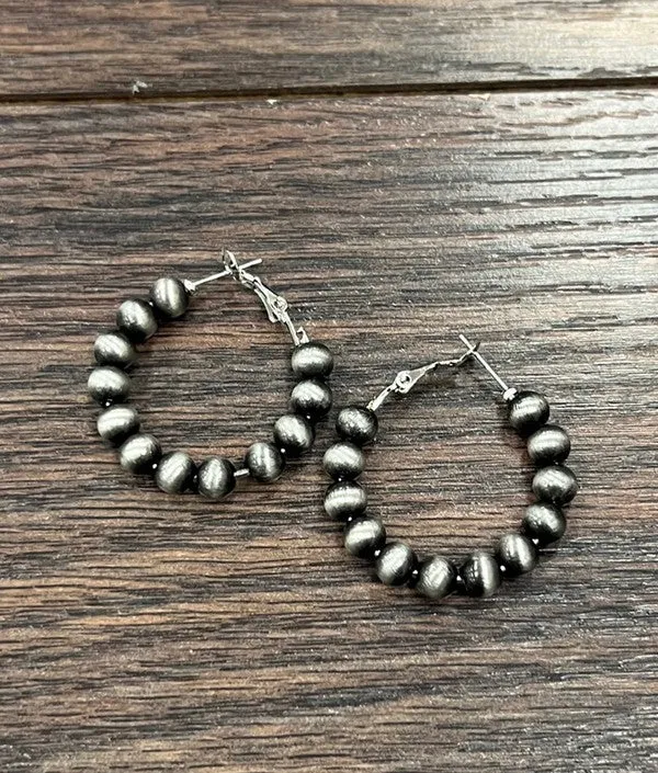 Duke Faux Navajo Pearl Hoop Earrings