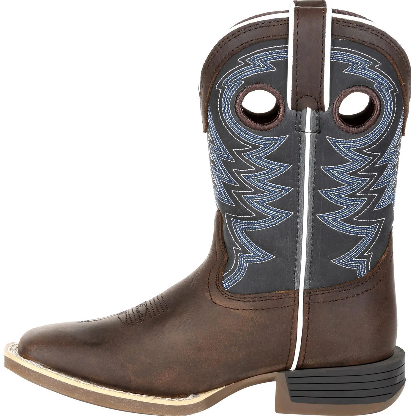 Durango Big Kids - Brown and Blue Western Boot - Square toe