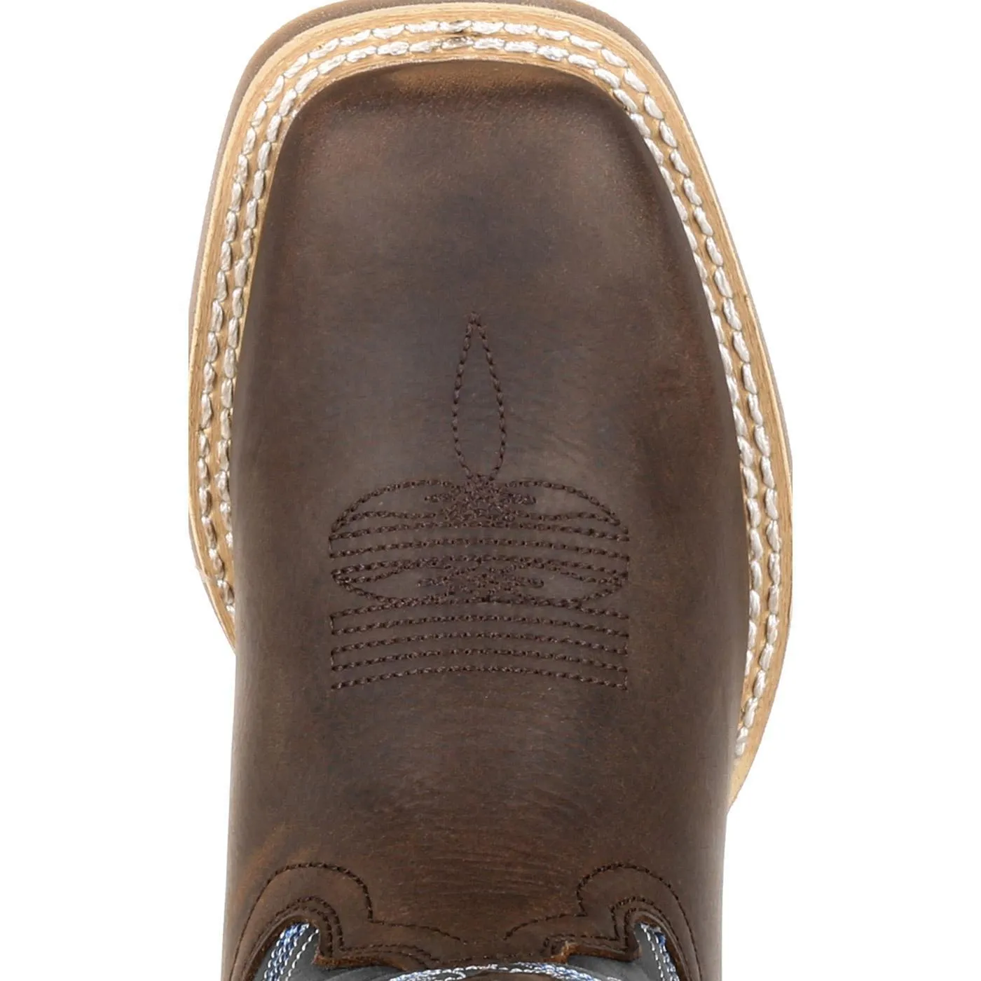 Durango Big Kids - Brown and Blue Western Boot - Square toe