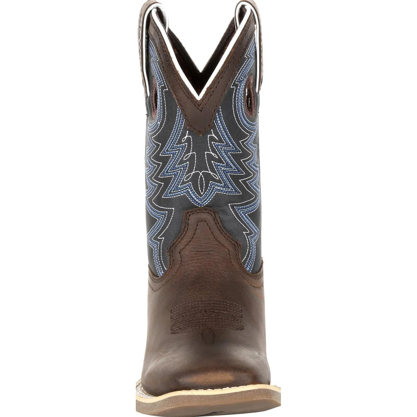 Durango Big Kids - Brown and Blue Western Boot - Square toe