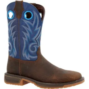 DurangoÂ WorkHorseâ Worn Saddle and Denim Blue Western Work Boot