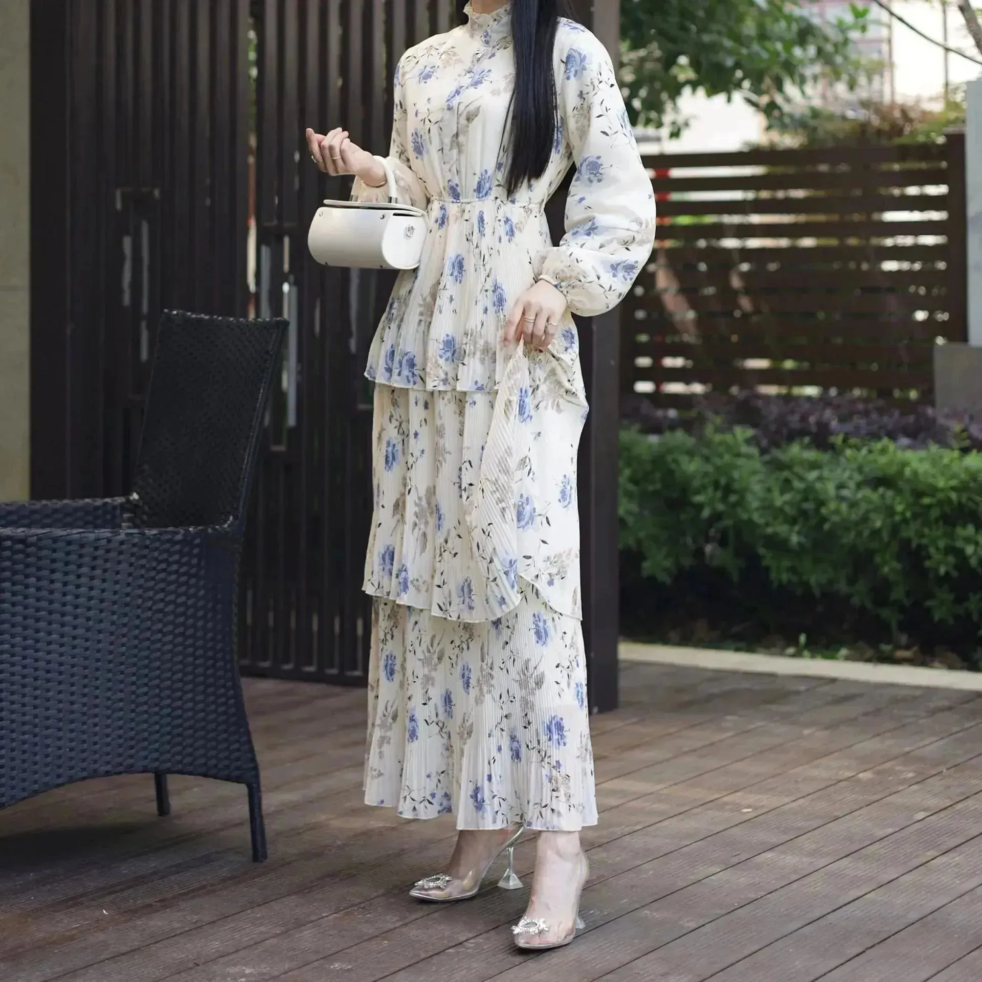 European And American Middle East Pure Meiqi Printed Long Dress