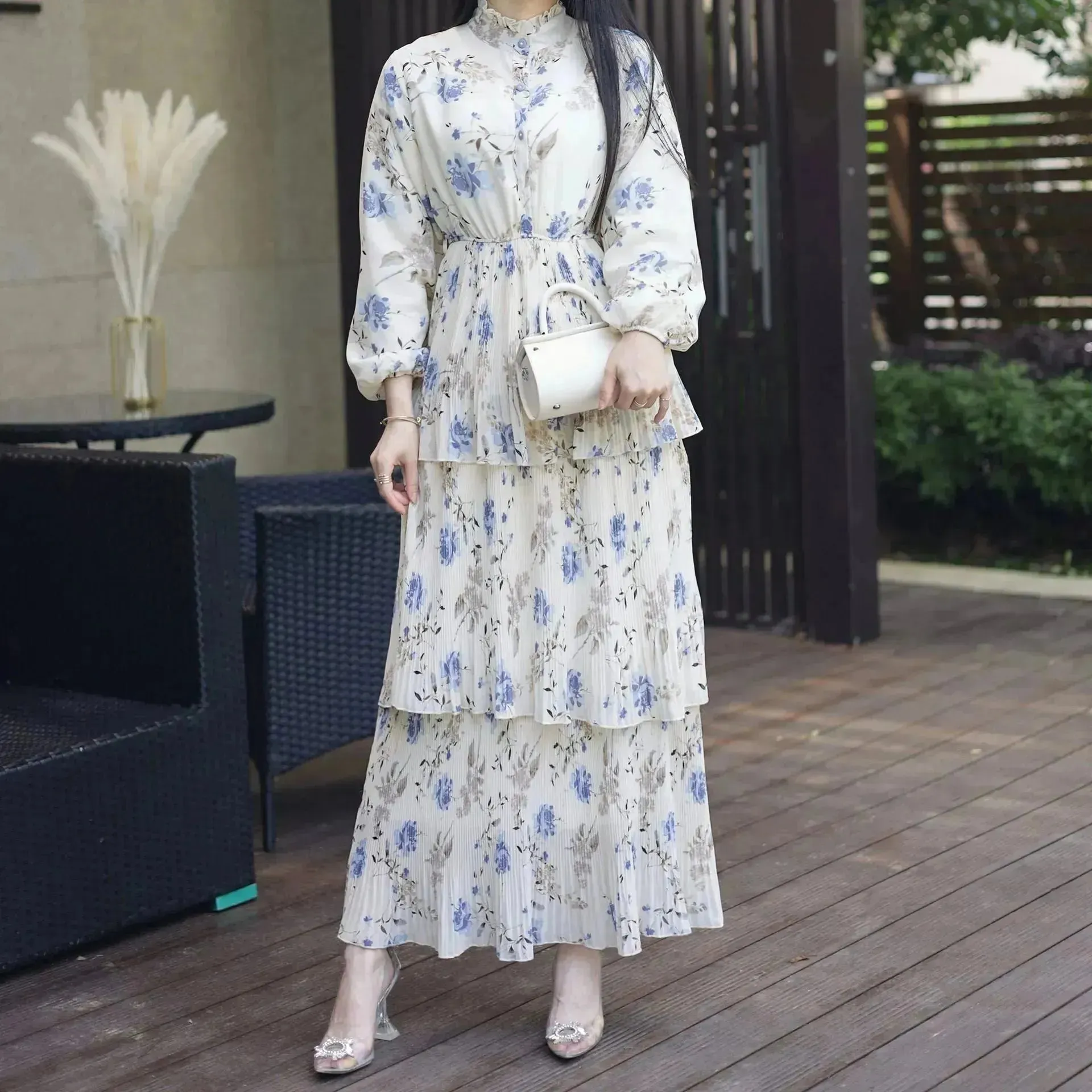 European And American Middle East Pure Meiqi Printed Long Dress