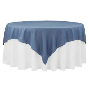 Faux Denim Table Overlay Topper/Tablecloth 85"x85" Square - Dark Blue