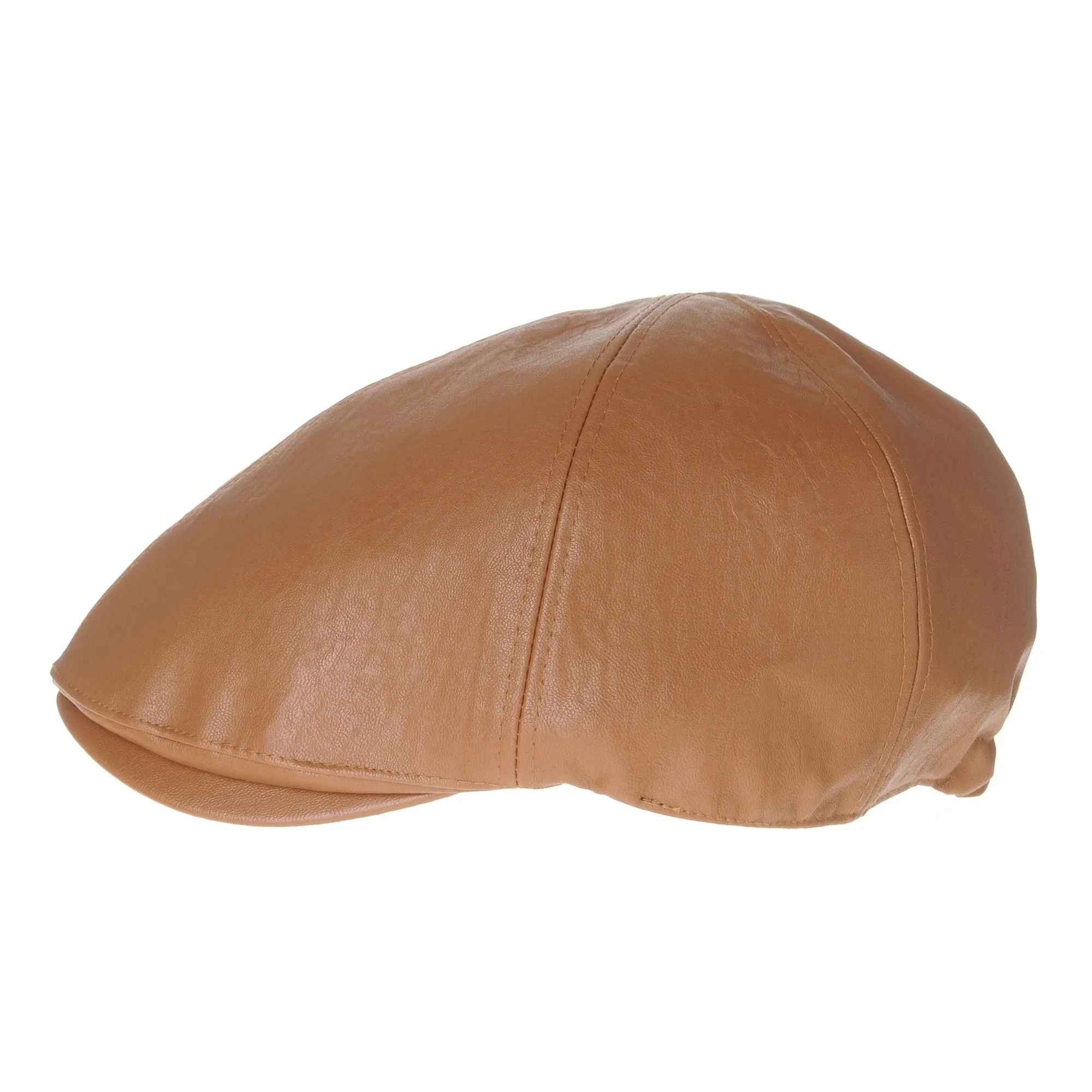 Faux Leather Newsboy Hat Flat Cap SL3039