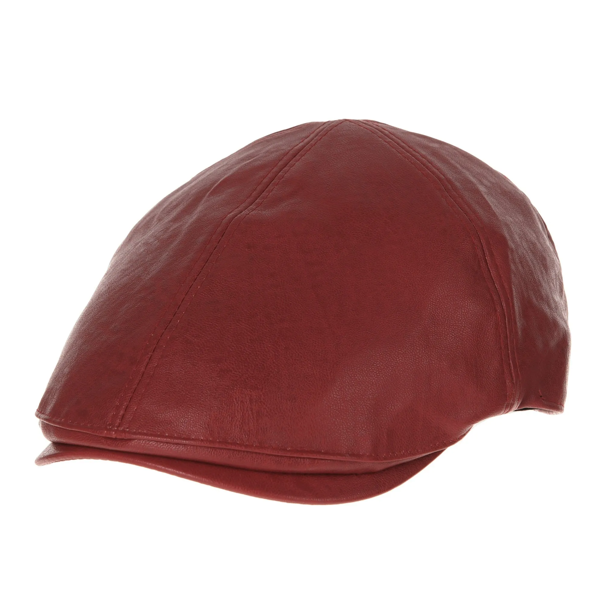 Faux Leather Newsboy Hat Flat Cap SL3039