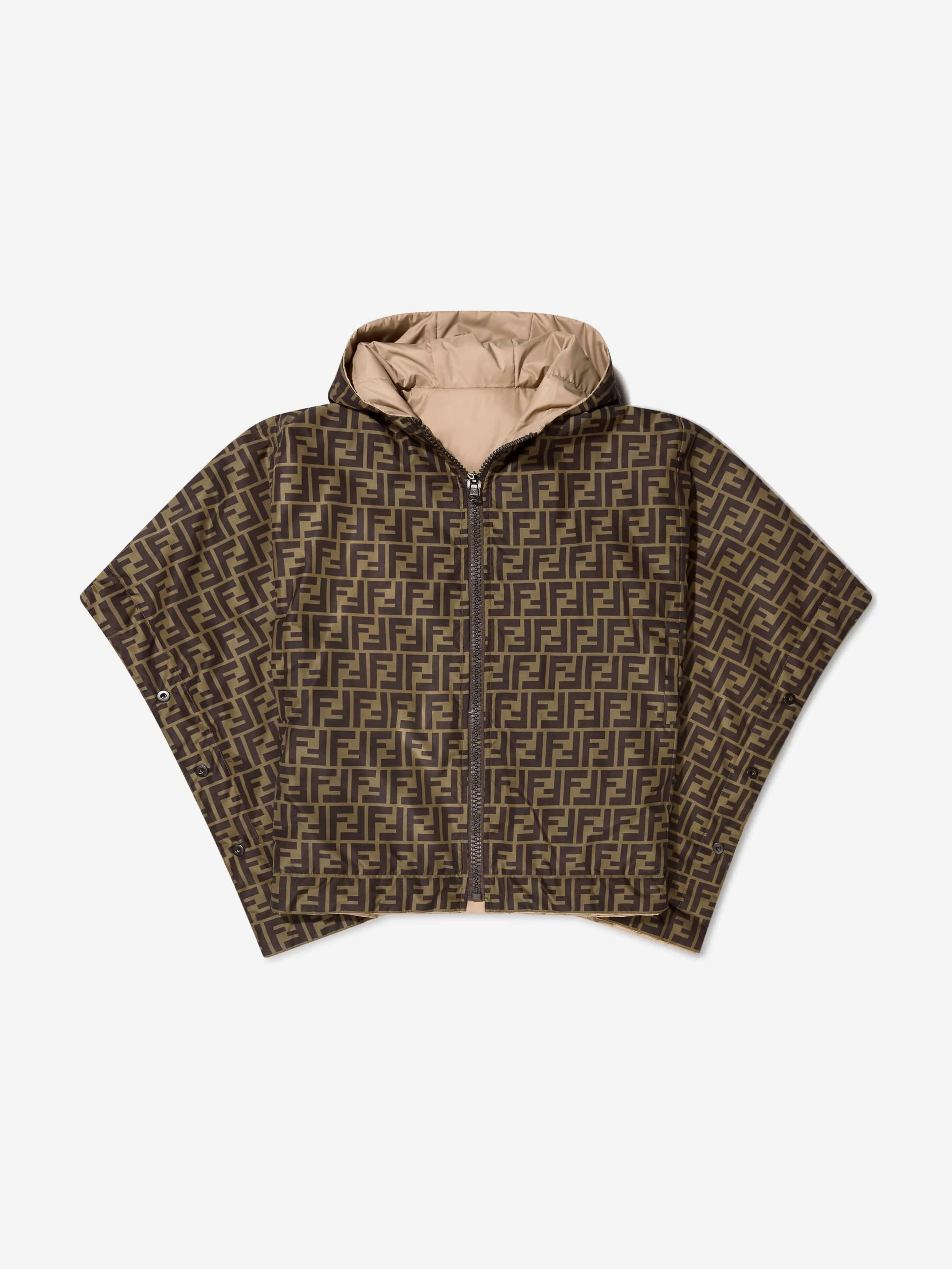 Fendi Girls Reversible Hooded Cape