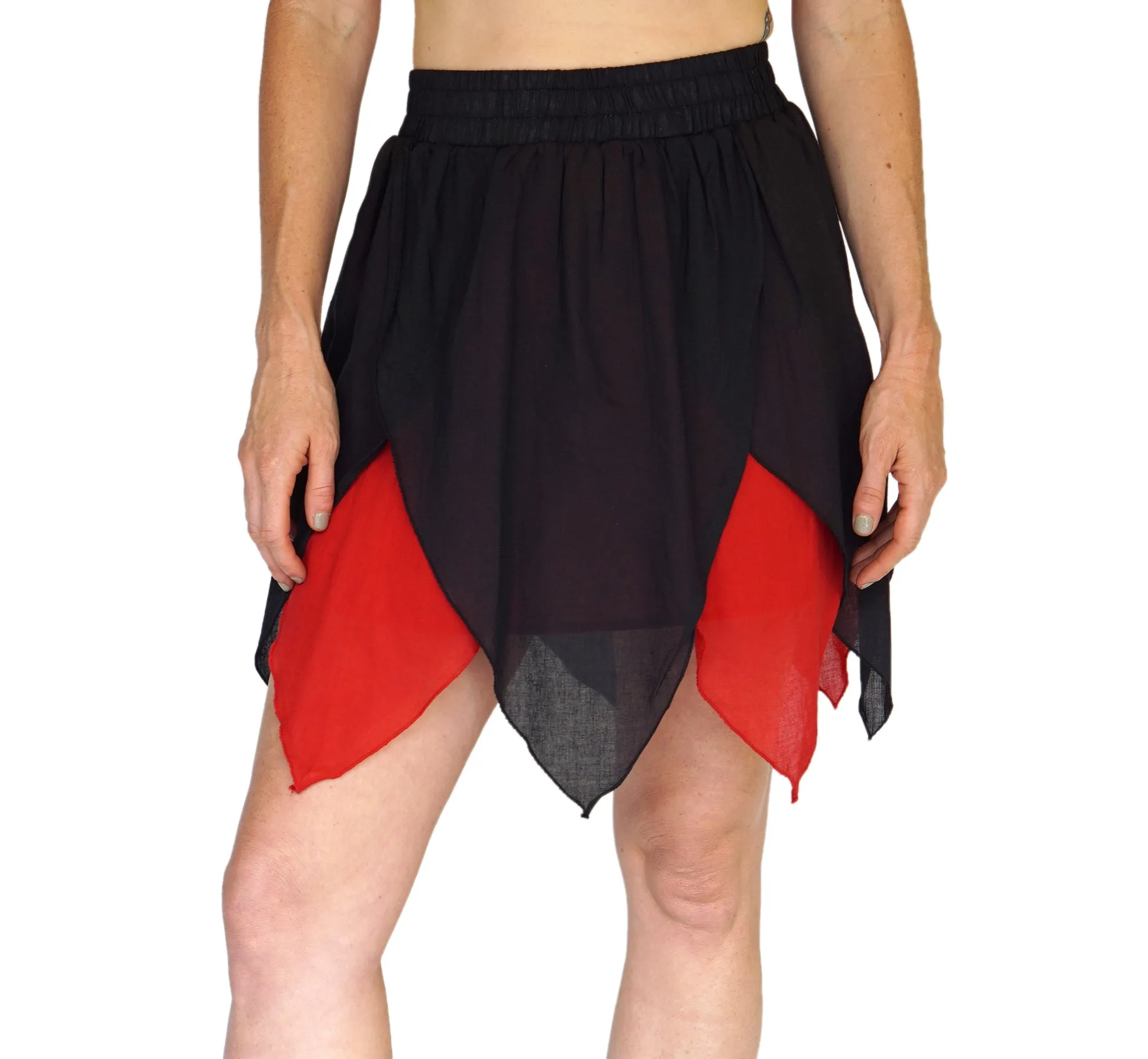 'Floating Petal Skirt' Fairy, Belly Dancer - Black/Red