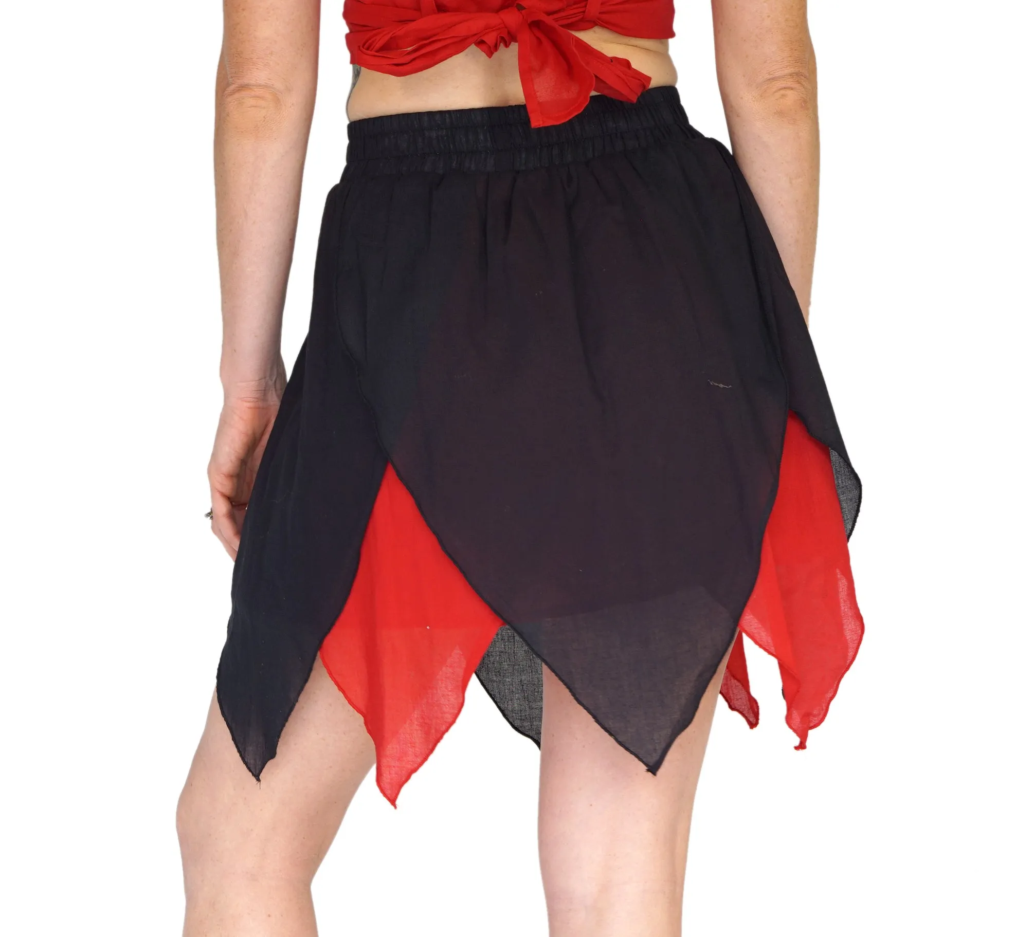 'Floating Petal Skirt' Fairy, Belly Dancer - Black/Red