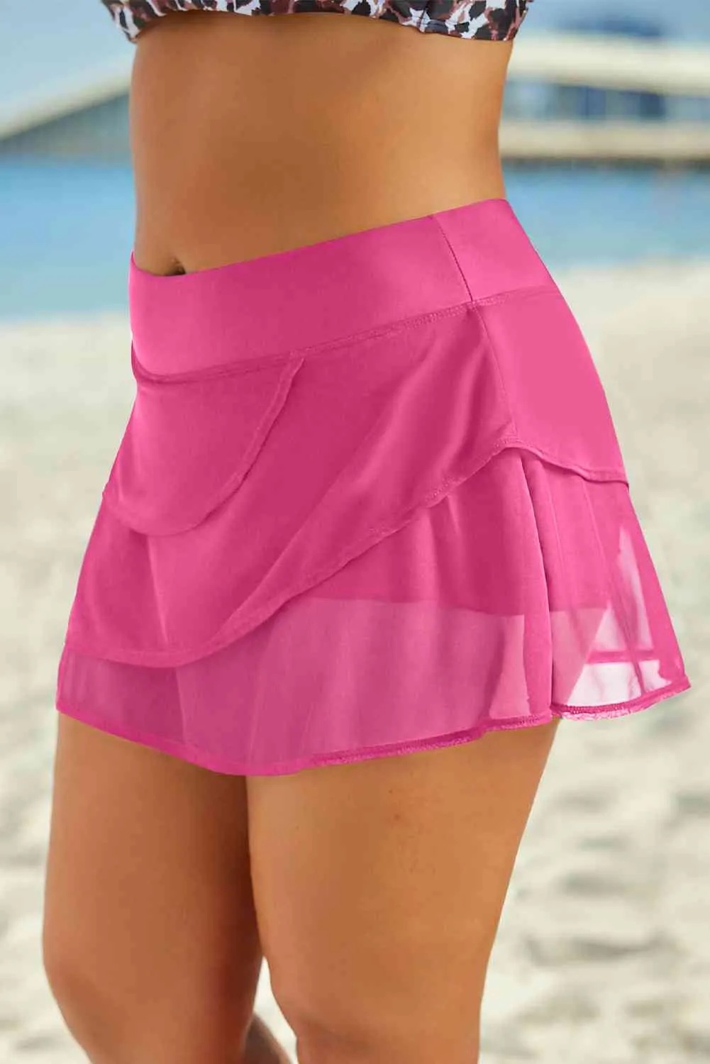 Full Size Layered Swim Skirt