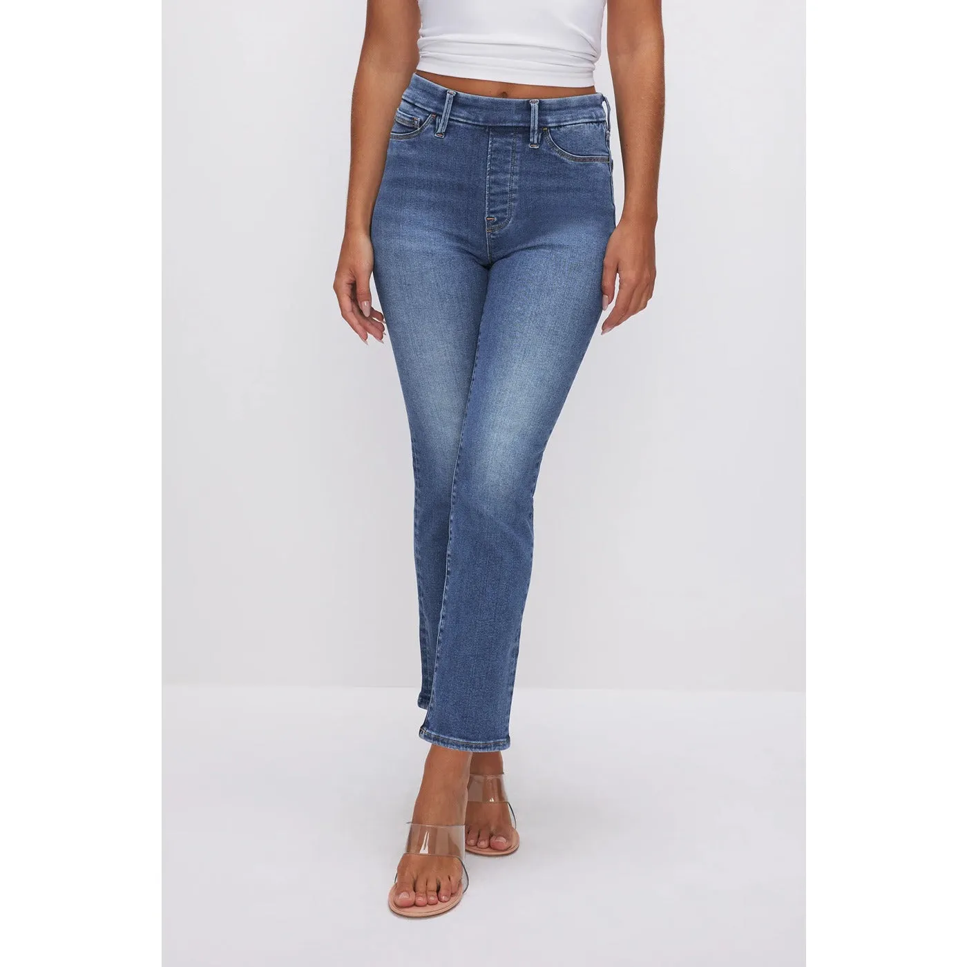 GA Power Stretch Mid Blue Straight Jeans