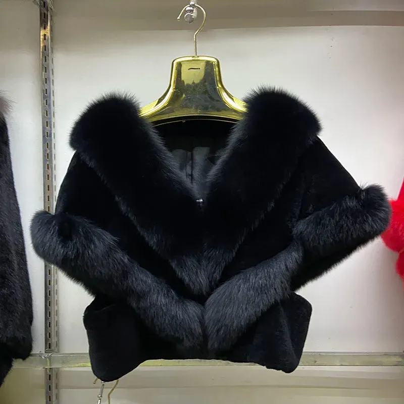 Genuine Fur Women's Party Cape