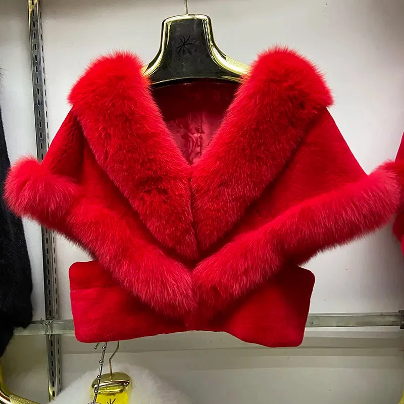 Genuine Fur Women's Party Cape