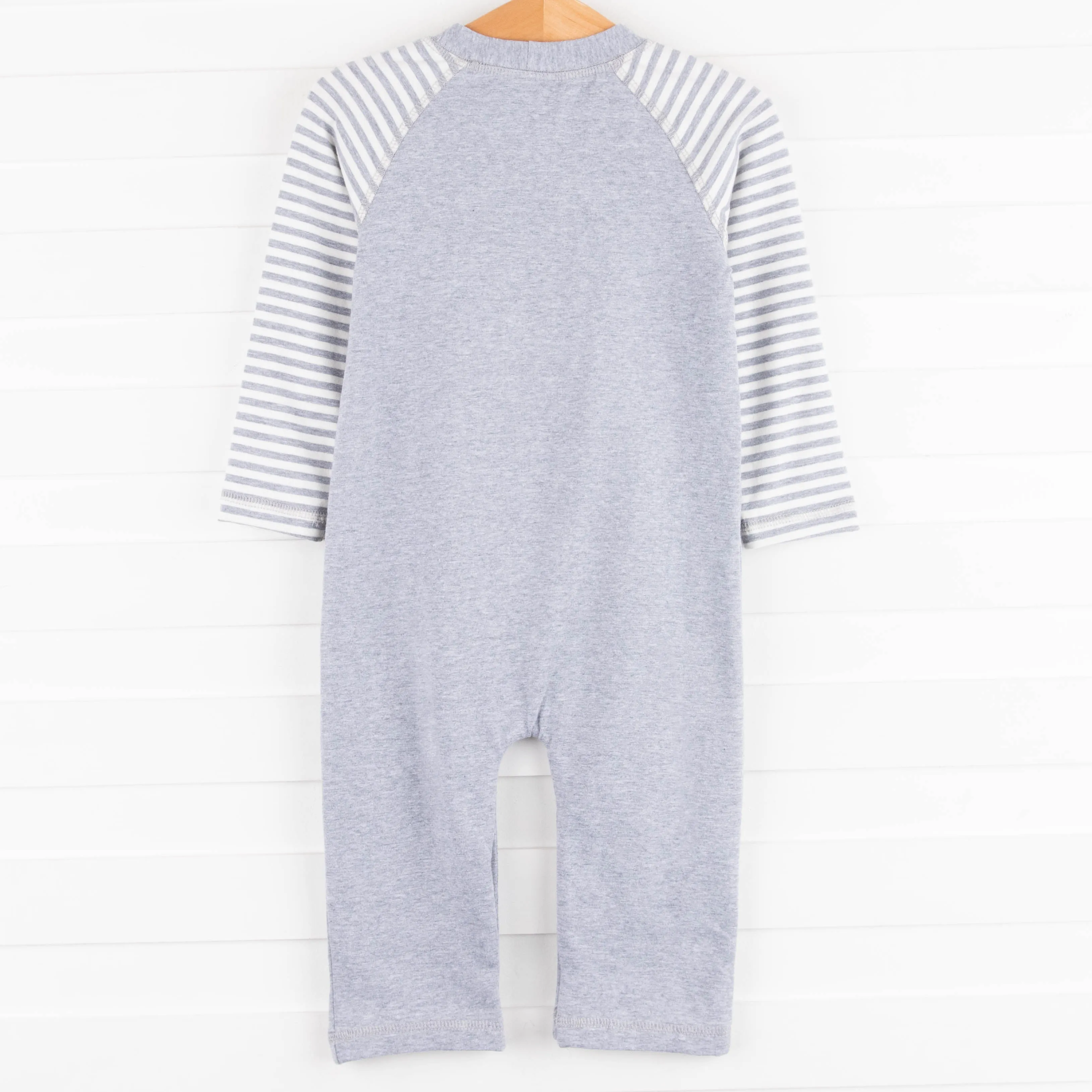 Go Long Applique Romper, Gray