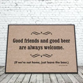 Good Friends Good Beer Door Mat