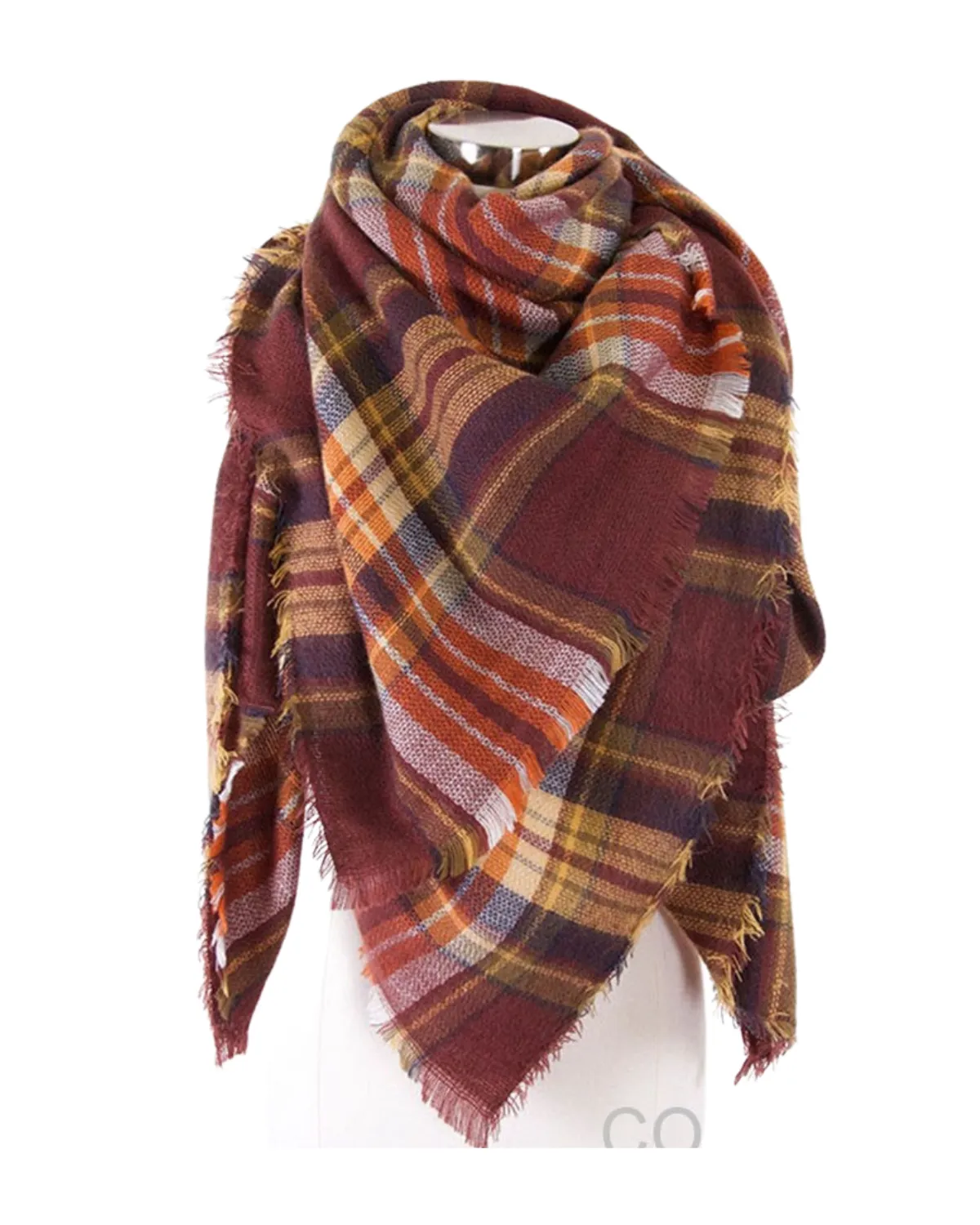 Hana Oversize Checkered Scarf - Hana202