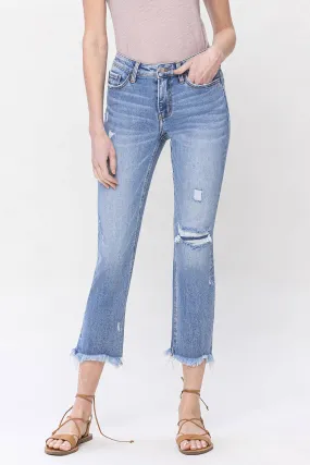 IMPROVING MID RISE CROP SLIM STRAIGHT JEANS