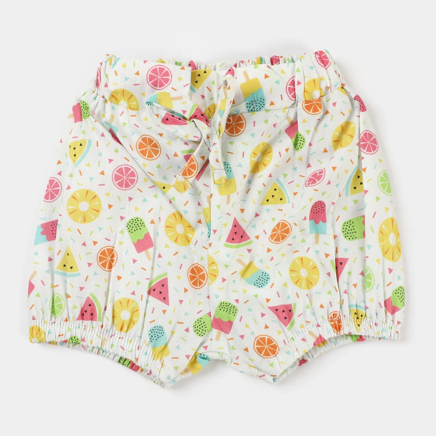 Infant Girls Woven Suit Ice Cream - White